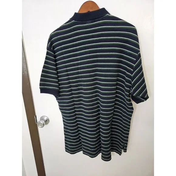 Polo Ralph‎ Lauren Classic Fit Mens Size Large LG Polo Shirt Blue Green Stripe - Picture 2 of 6